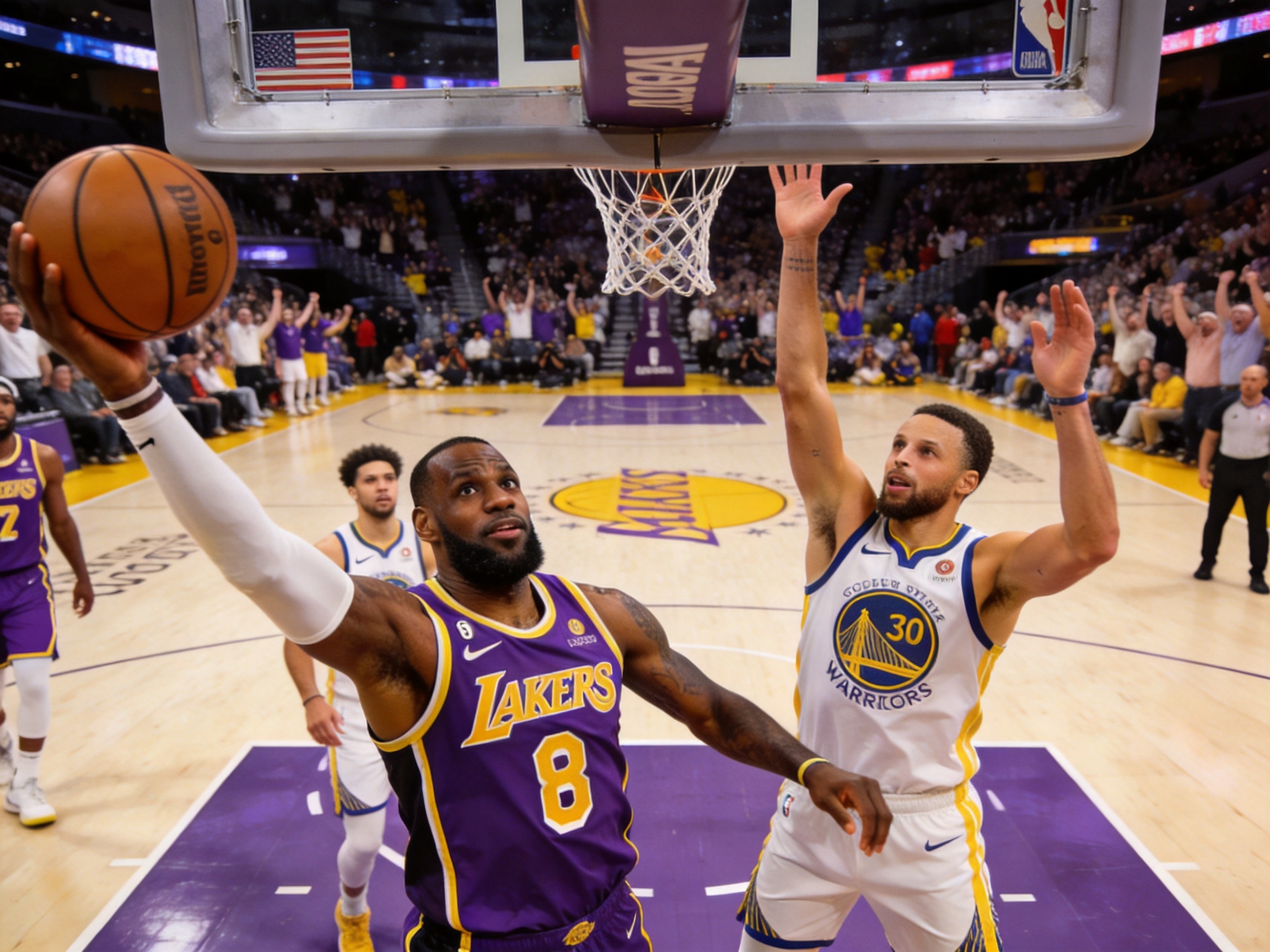 NBA湖人vs勇士集锦